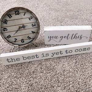 Motivational Signs + Clock